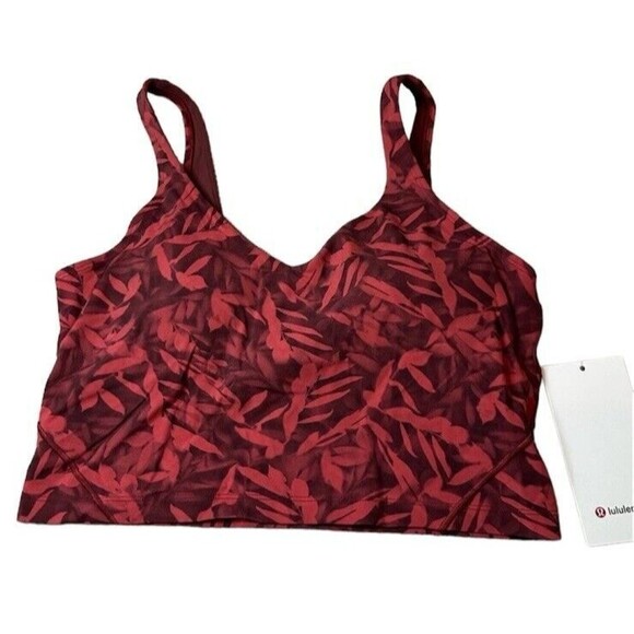 Lululemon Align Tank Top Size 12 NWT Red Removable Padding Light Support - Picture 1 of 8
